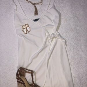 White spaghetti strap dress